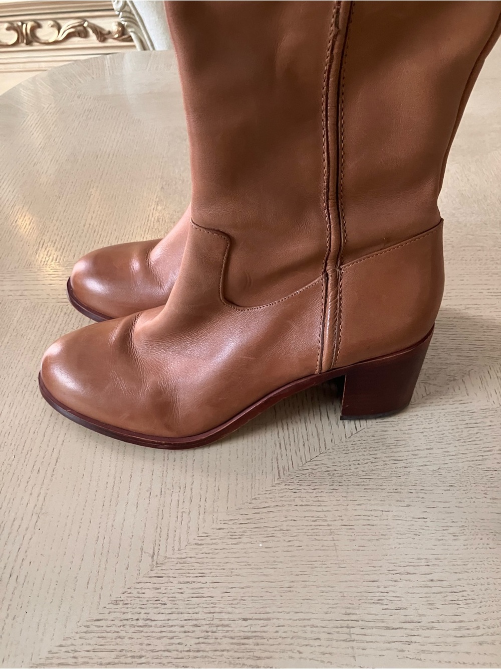 Sam Edelman JOPLIN Over-the-Knee Leather Riding Boots in Cognac Size 9.5M - Picture 5 of 12